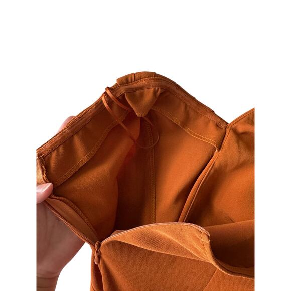 Milk & Honey Rust One Shoulder Bodycon Mini Dress Women’s Large Cocktail Party - Picture 8 of 10